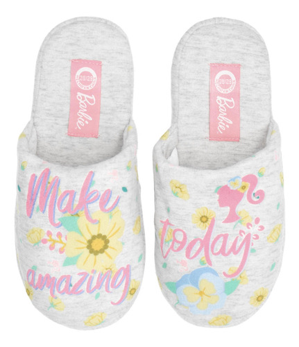 Pantufla Barbie Gris