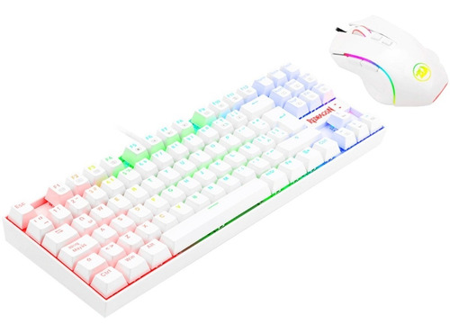 Kit Teclado Mouse Gamer Redragon K552rgb-ba-w-sp Kumara Griffin Rgb Color Blanco