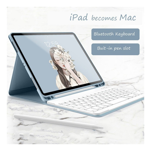 Funda Con Teclado Y Mouse Para iPad 9/8/7 10.2 Pulgada