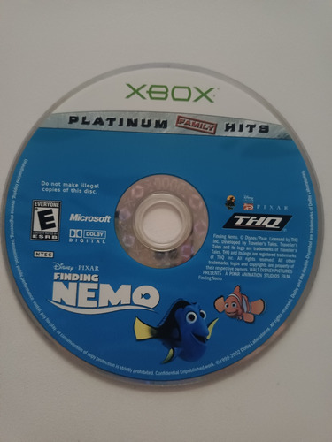 Finding Nemo Xbox Clásico Sin Caja Sin Manual 