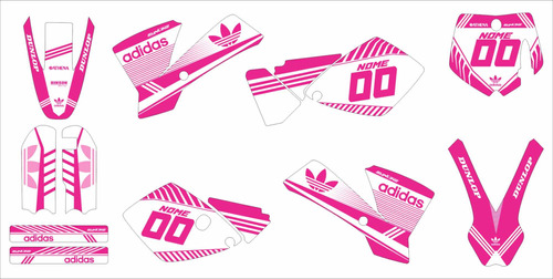 Adesivo Moto Cross Trilha Ktm 65 Sx 02-08 adidas Rosa Lm216