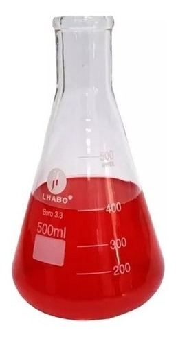 Matraz Erlenmeyer 500ml Vidrio Jf Lhabo