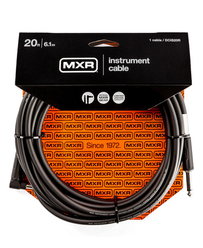 Cable De Instrumentos Mxr Dcis20r De 20 Pies 6 Mts Ficha Angular - Recta Cable Para Guitarra Bajo Teclado