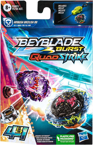 Beyblade Burst Quadstrike Ambush Bazilisk B8 Hasbro Original