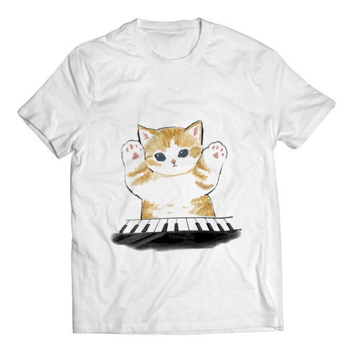 Playera Niño(a) Gatito Musical Piano Kawaii Cat