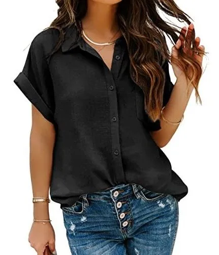 Blusa de gasa manga corta hotsell