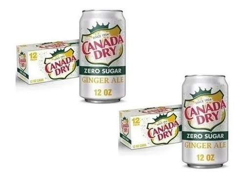 2 Paq. Refresco 12 Pack Canada Dry Ginger Ale Zero Sugar