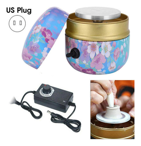 Mini Electric Pottery Wheel Machine, Adjustable Azul Claro
