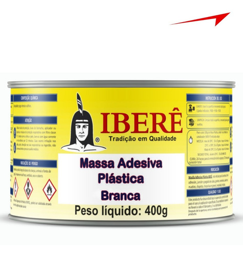 Massa Adesiva Plástica Branca 400gr - Iberê