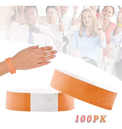 100 Pulseras Tyvek Colores Variados (sin Impresión) Eventos!