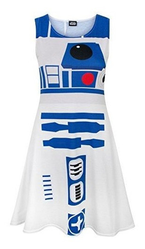 Vestido De Traje De Cosplay De Star Wars R2d2 Para Mujer.