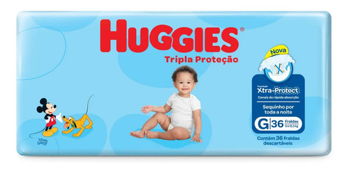 Fralda Huggies Tripla Proteção G 36 unidades