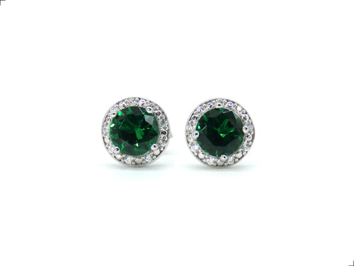 Aretes Esmeralda Plata 1ra Ley 925 By Thiago Turcott® Round