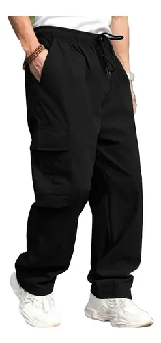 Mycity ® Pantalones Casuales Rectos Con Cordón Para Hombre