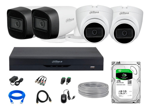 Cámaras Seguridad Kit 4 Con Audio Fhd +disco 1tb Rec Facial