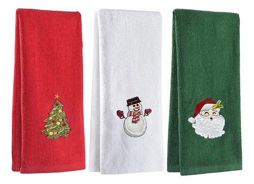 Toallas De Mano Navideñas De 3 Piezas Para Baño, Toallas De