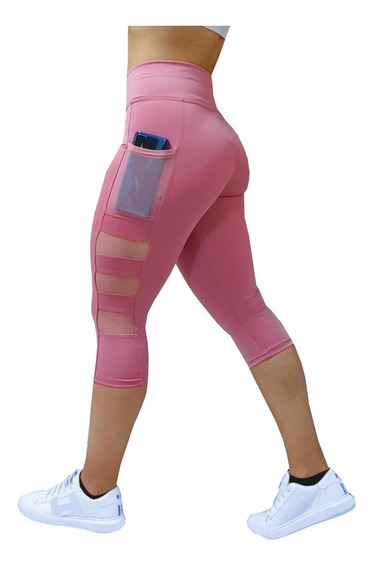 para yoga de cintura alta Persit Leggings deportivos 3/4 para mujer deportivos con bolsillos 