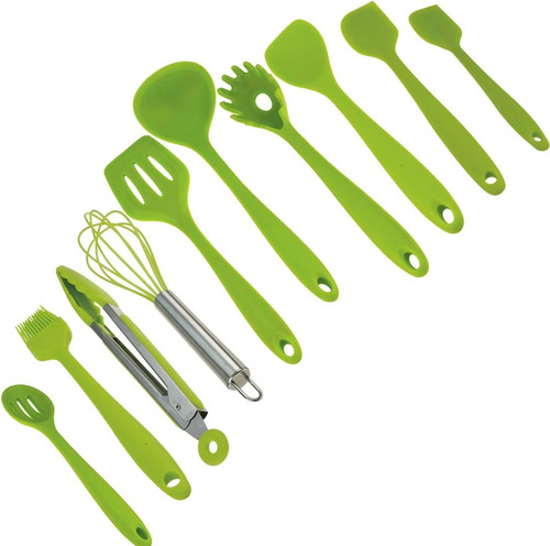Juego De Utensilios De Silicona De 10 Piezas, Resistentes Al
