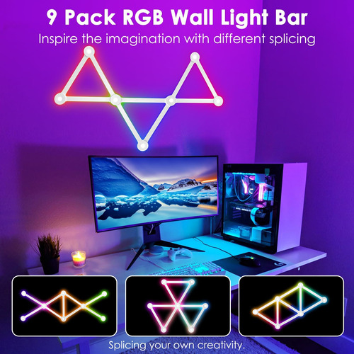 Líneas De Luz De Pared Hedcinlt Rgb, Luces Led De Juegos Int