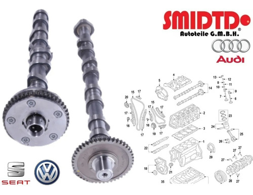 2 Arboles Levas Escape Y Admision Audi A3 S3 1.8 L-2.0 L 08-