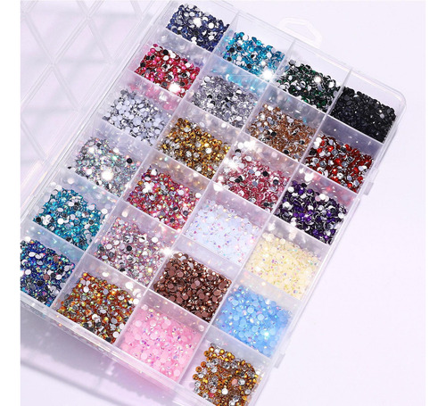 24 Grade De Strass Para Unhas 24 Grid Flatback Nail Gems Ab