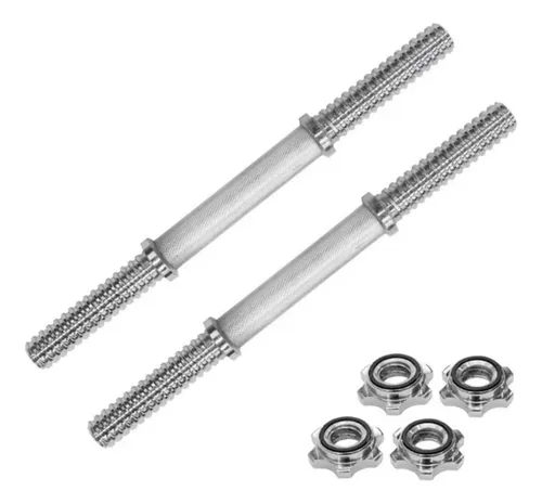 Combo De 2 Mancuernas  De Acero Cromado 35cm/ Diametro 3cm