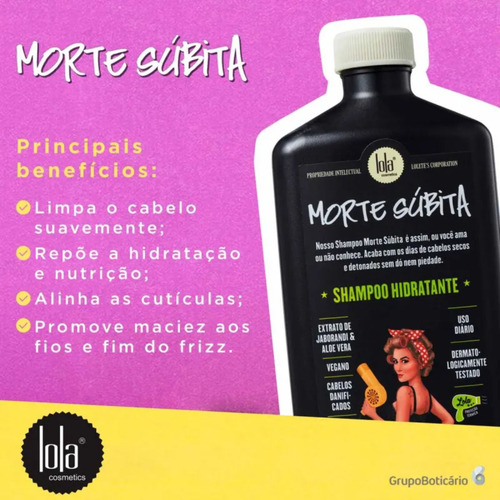 Shampoo Lola Morte Súbita Hidratante 250g