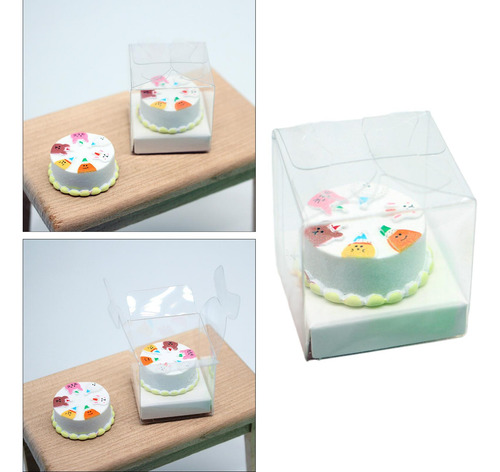 Pastel En Miniatura De Casa De Muñecas 1/12 Con Caja De