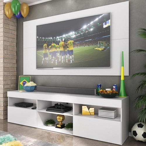 Rack Com Painel Tv 65 Holanda Multimóveis Br3059 Branco