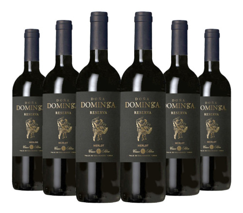 6 Vinos Doña Dominga Black Reserva Merlot