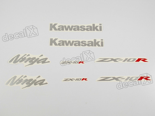 Kit Adesivos Compatível Kawasaki Ninja Zx-10r 2007 Preto 7pt Cor KAWASAKI NINJA ZX-10R 2007 PRETA