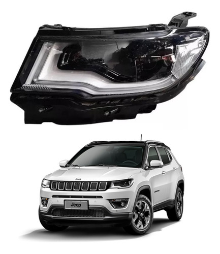 Farol Esquerdo Jeep Compass 2017 A 2021 Original C/ Xenon