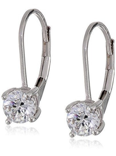 Aretes De Plata Esterlina Platinados Con Circonitas Swarovsk