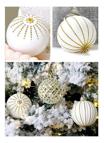 30 Bolas Doradas Y Blancas Para Decorar El Árbol De Navidad