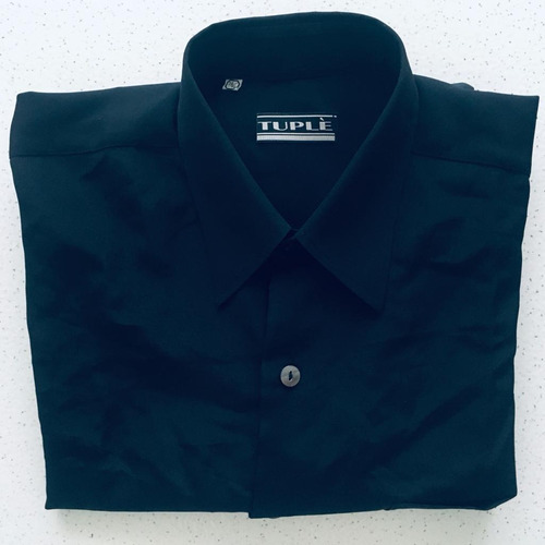 Camisa De Vestir Marca Tuple Talle 39-40 Color Negro