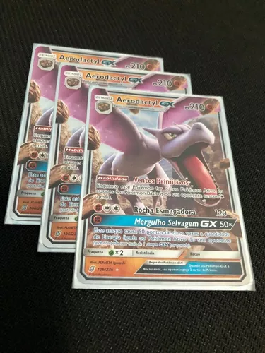 Carta Pokemon Aerodactyl Gx (português) Com Cartas Brindes