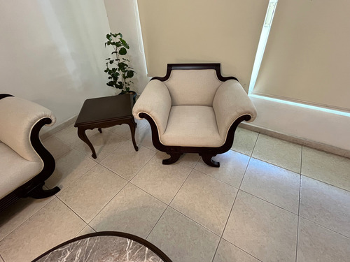 Juego De Sala Con Mesa De Centro De Mármol Y 2 Laterales Beige (Usado)