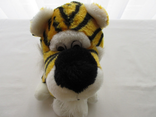 Tigre De Peluche Con Rayas Amarillas, Impecable Estado!!