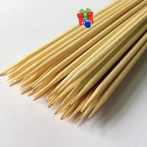 Imagen 2 de 5 de Palitos Madera Brochette 25cm X 1000 Pinches Duros Brocheta