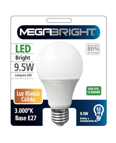Imagen 8 de 9 de Ampolleta Led Clasica 9w Blanco Frío E27 Pack 10 Unidades