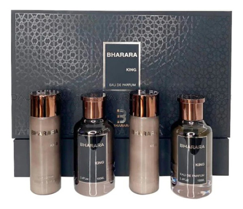 Perfume Bharara King Set 4 Pzas 100ml Edp + Sg + Bl + As 
