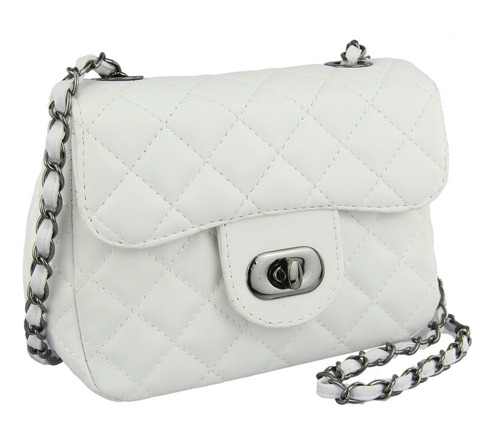 Mini Bag Bolsa Feminina Luxo Transversal Matelasse Moda Cor Branco