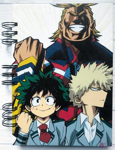 Cuaderno Artesanal A5 De My Hero Academia - Deku All Might