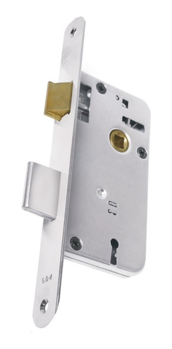 Imagen 1 de 4 de Cerradura Kallay 504 Punta Redonda Frente Ancho Acero Inox
