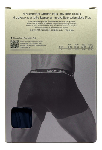 Boxers Trunk Calvin Klein 4 Pack Microfibra Original