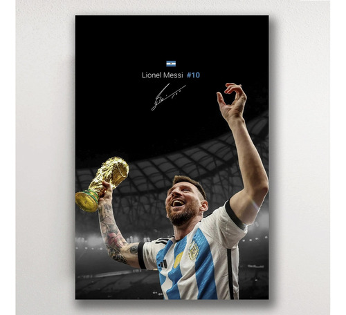Poster Lionel Messi Celebracion 48x33cm Cr7 Copa Mundial Lm5