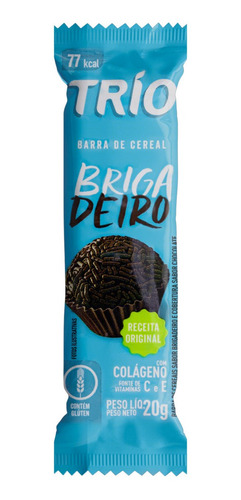 Barra De Cereal Brigadeiro Cobertura Chocolate Trío 20g