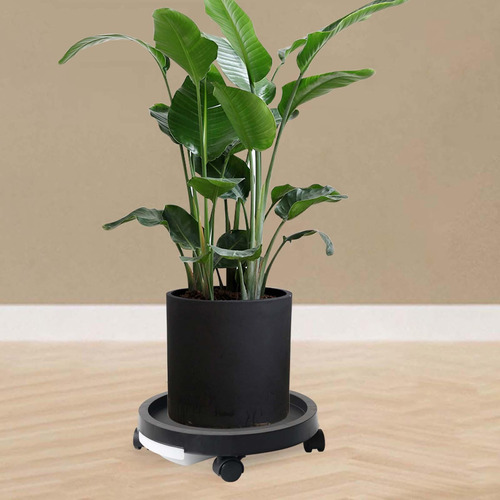 Soporte Rodante Para En Maceta Con Ruedas, Negro 29,3 Cm.