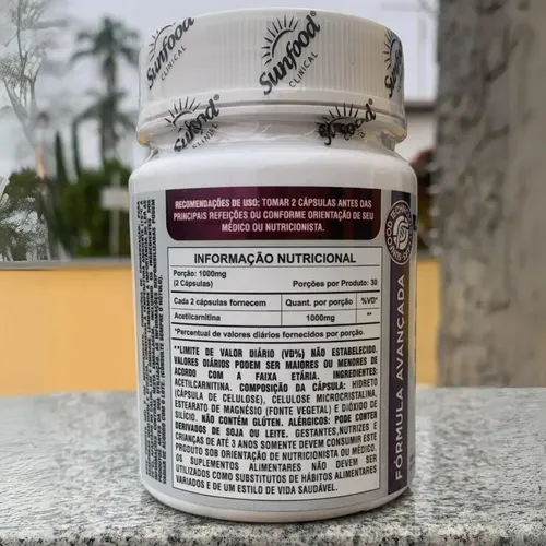 Acetilcarnitina Alcar - Acetil-l-carnitina Hcl 60 Capsulas Sin Sabor