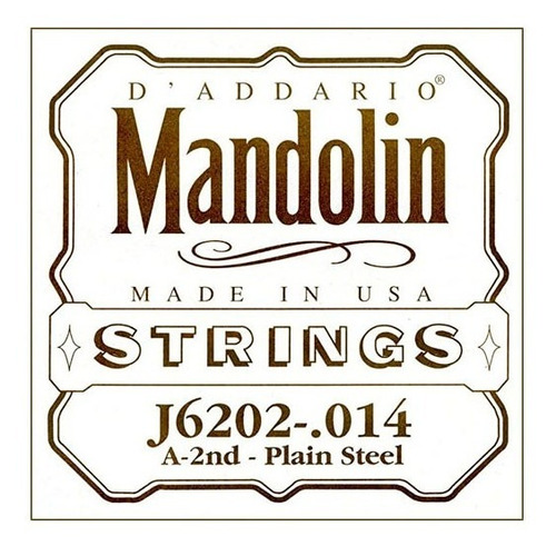 Cuerda Detallada D'addario Para Mandolina 2da / La 0.14